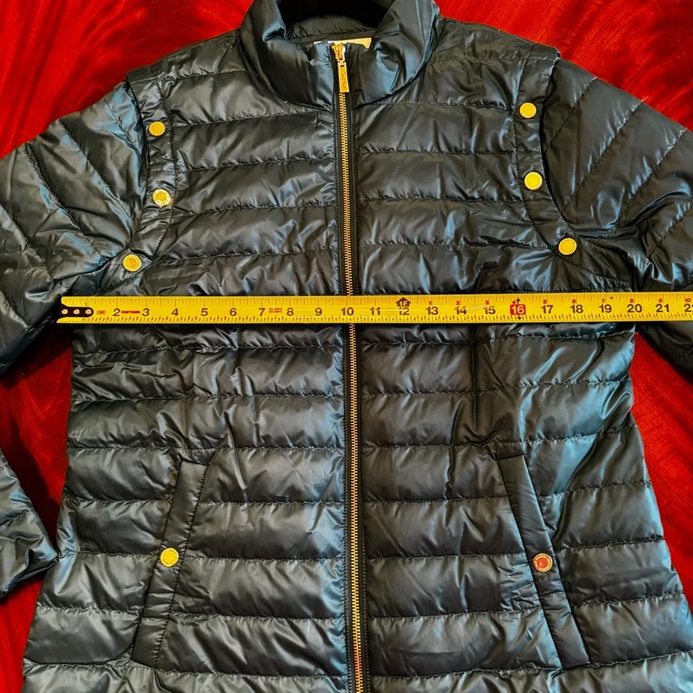 NEW Lilly Pulitzer Tenna Convertible Down Puffer Jacket Vest Villa Green
